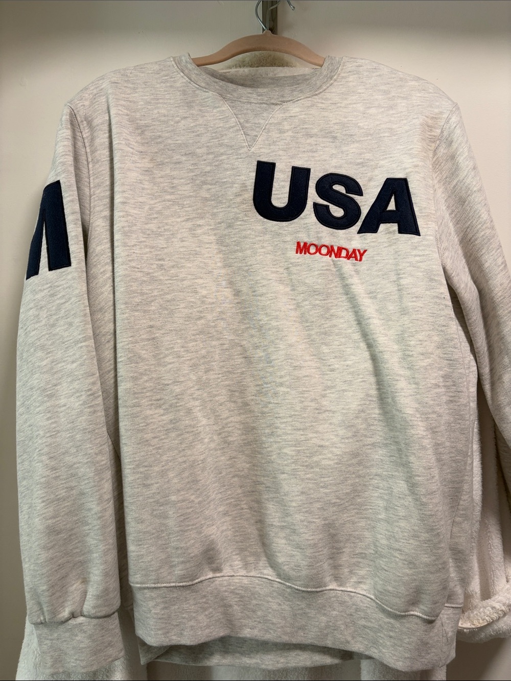 USA Crewneck Sweatshirt in Heather Gray
